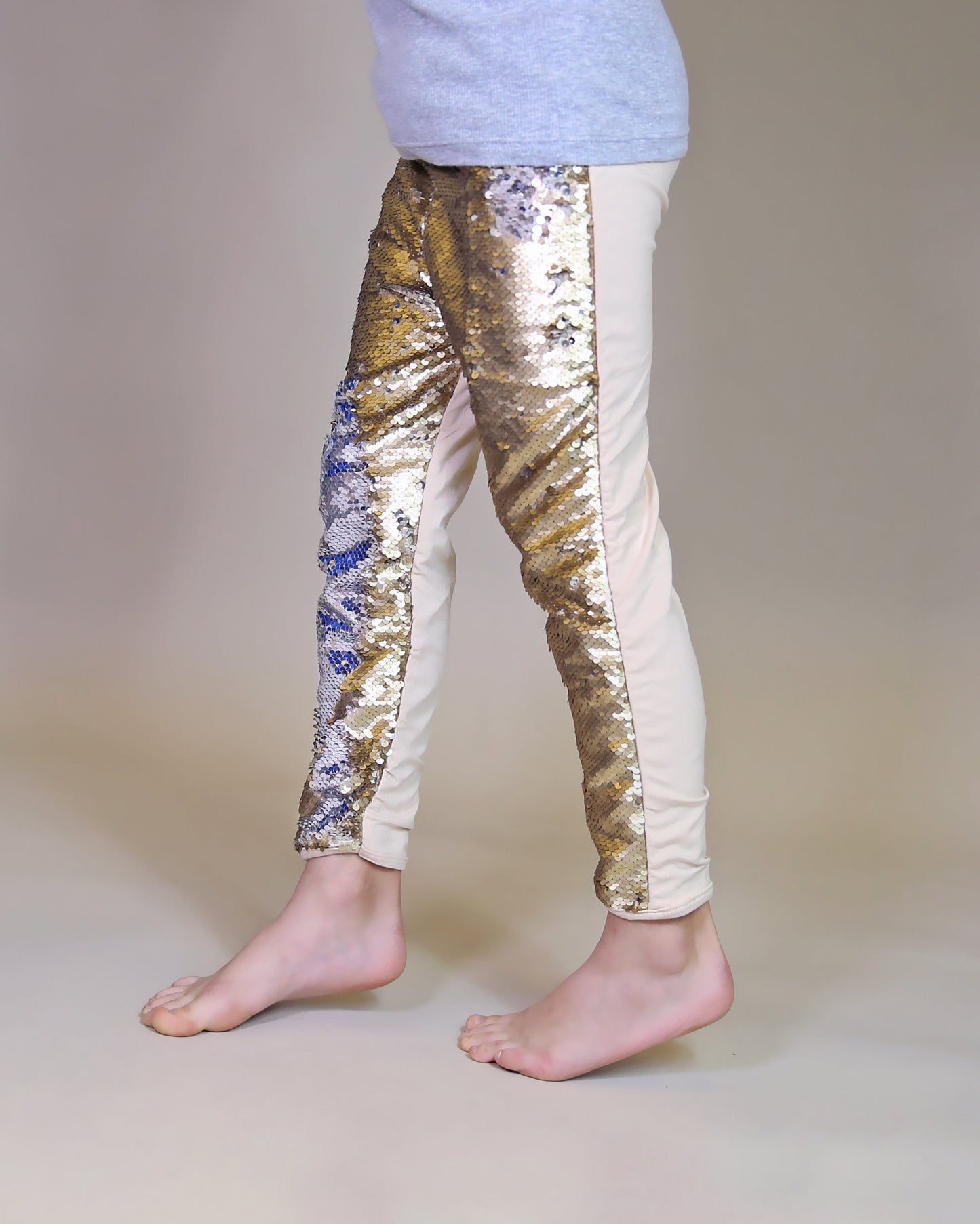 Flip Sequin Leggings in Gold and Silver