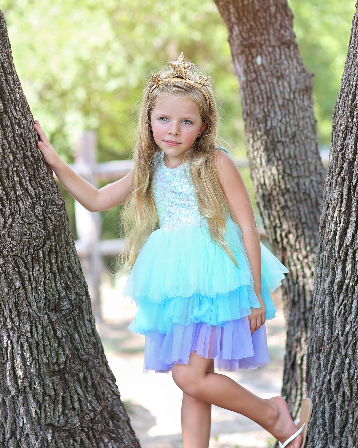 Sequin Tutu Dress in Aquas