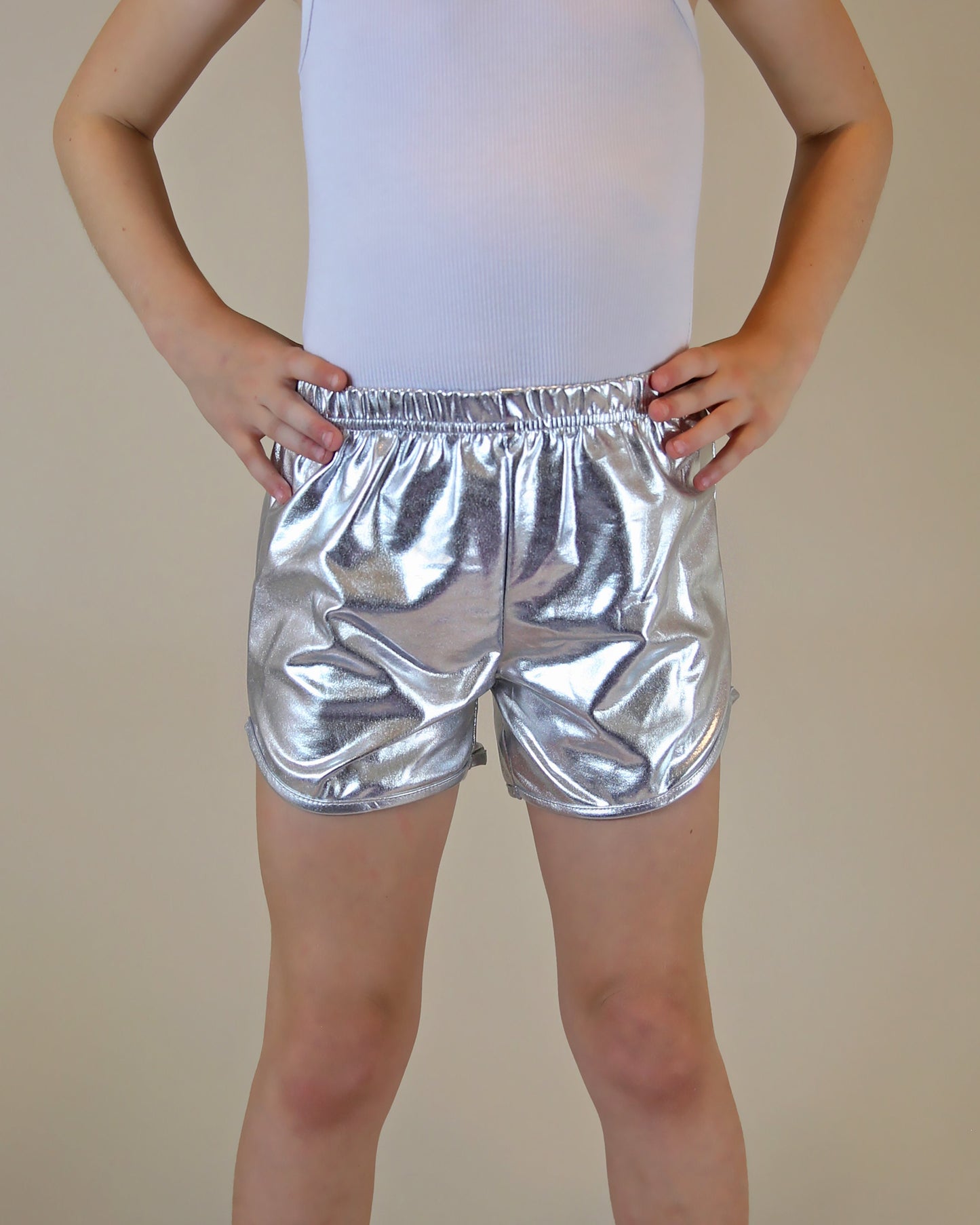 Metallic shorts in Silver