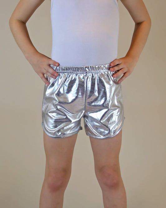 Metallic shorts in Silver