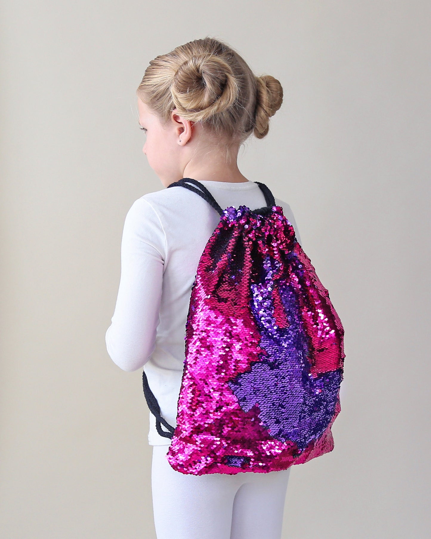 Hot Pink and Purple Sequin Backpack - Sequin Backpack - Sequin Bag - Reversible Sequin Backpack - Drawstring Flip Sequin Backpack