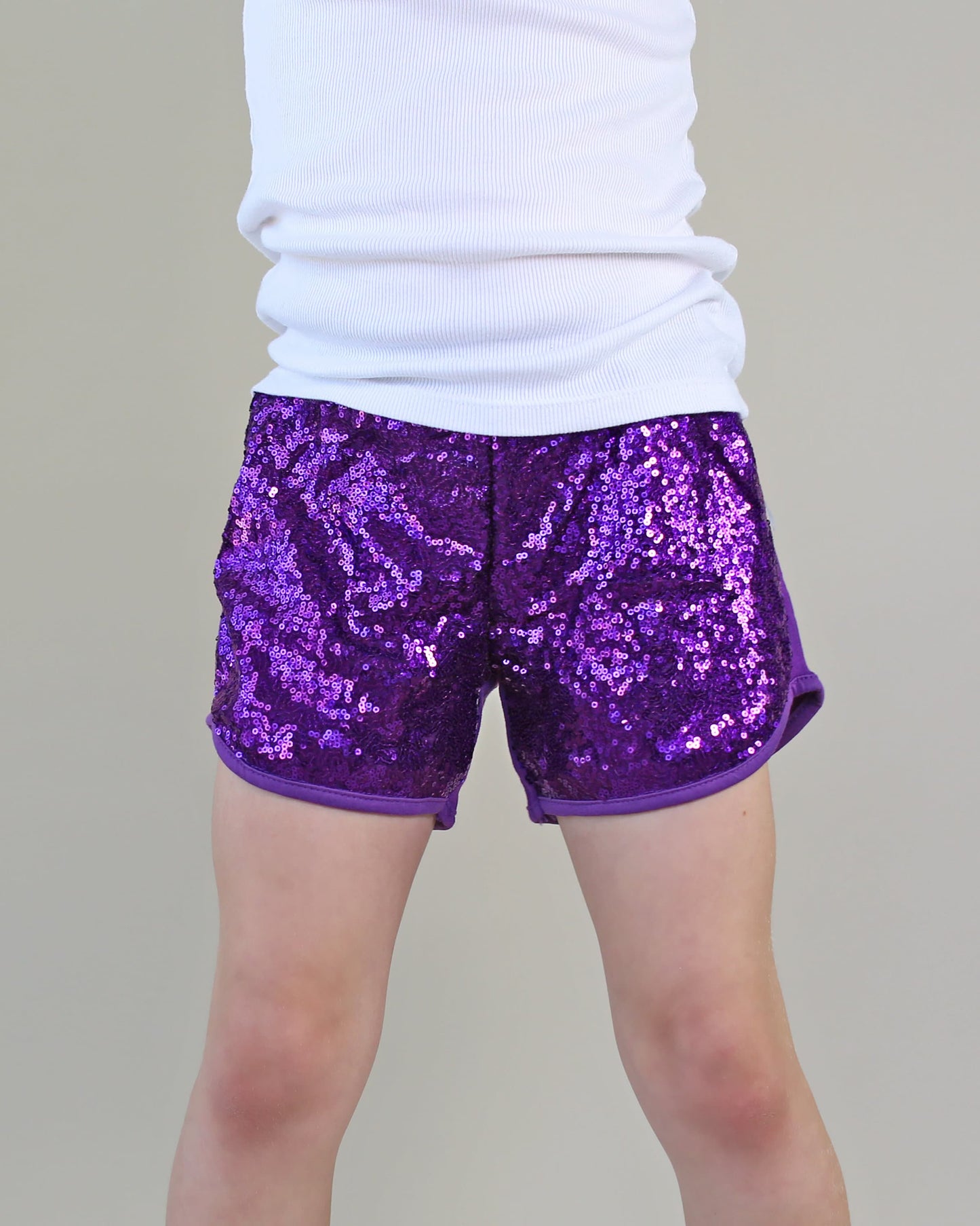 Sequin Shorts in Purple