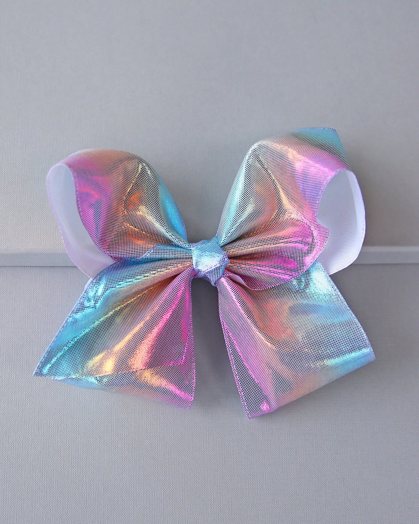 Large Metallic Pastel Rainbow Bow Clip - Metallic Bow Clip -  Large Rainbow Bow - Pastel Rainbow Bow - Oversized Cheer Bow