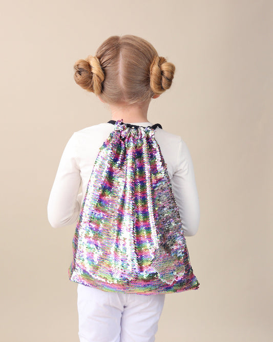 Pastel Sequin Backpack - Sequin Backpack - Sequin Bag - Reversible Sequin Backpack - Drawstring Flip Sequin Backpack - Sequin Bag