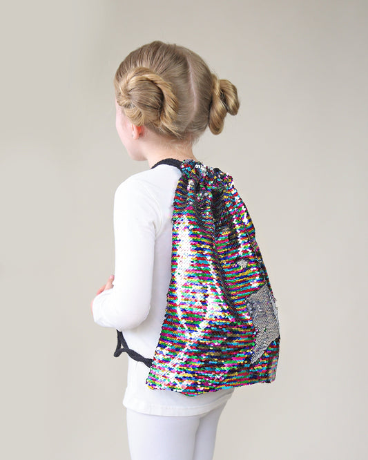 Rainbow Sequin Backpack - Sequin Backpack - Sequin Bag - Reversible Sequin Backpack - Drawstring Flip Sequin Backpack - Sequin Bag