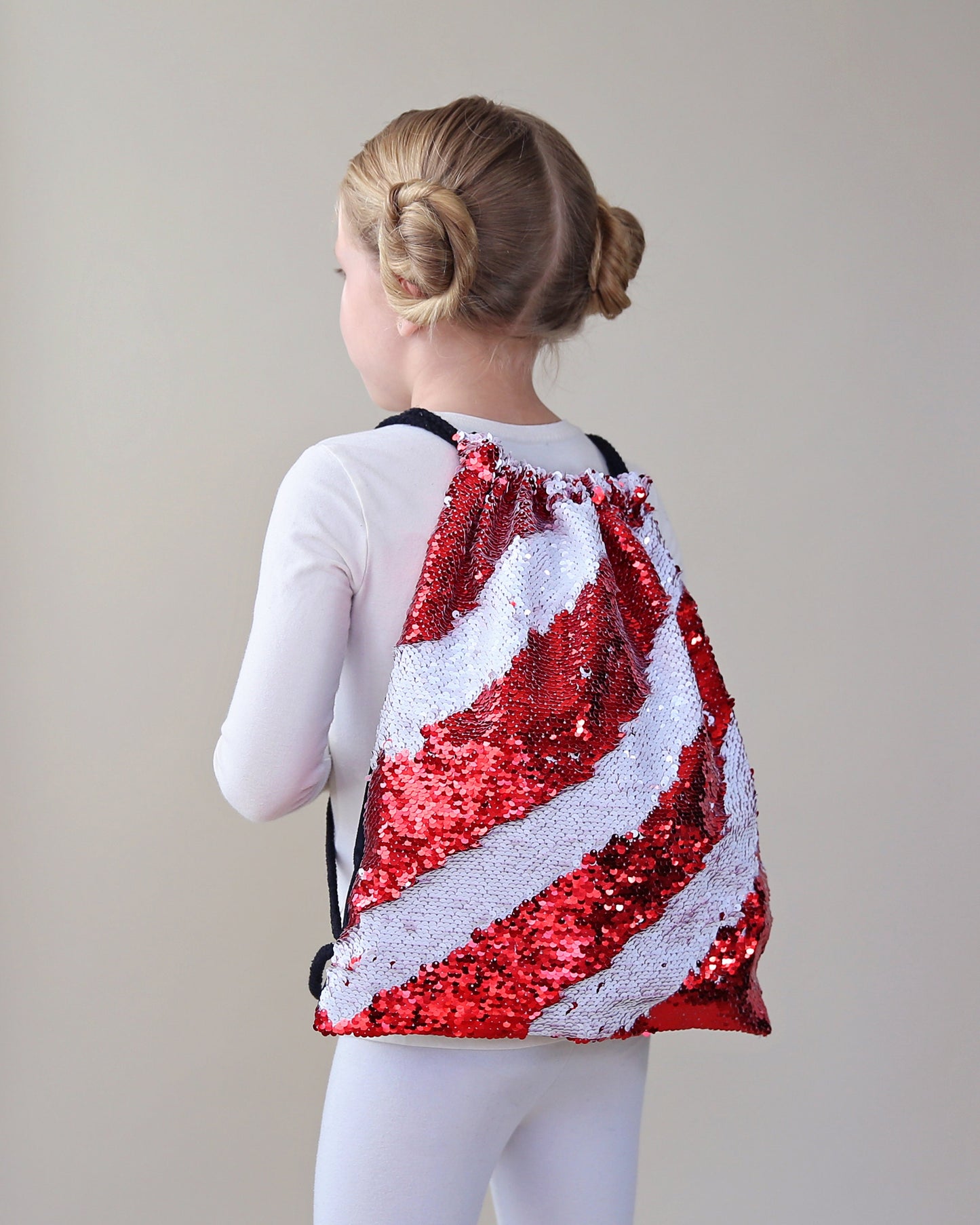 Red and White Sequin Backpack - Sequin Backpack - Sequin Bag - Reversible Sequin Backpack - Drawstring Flip Sequin Backpack - Sequin Bag