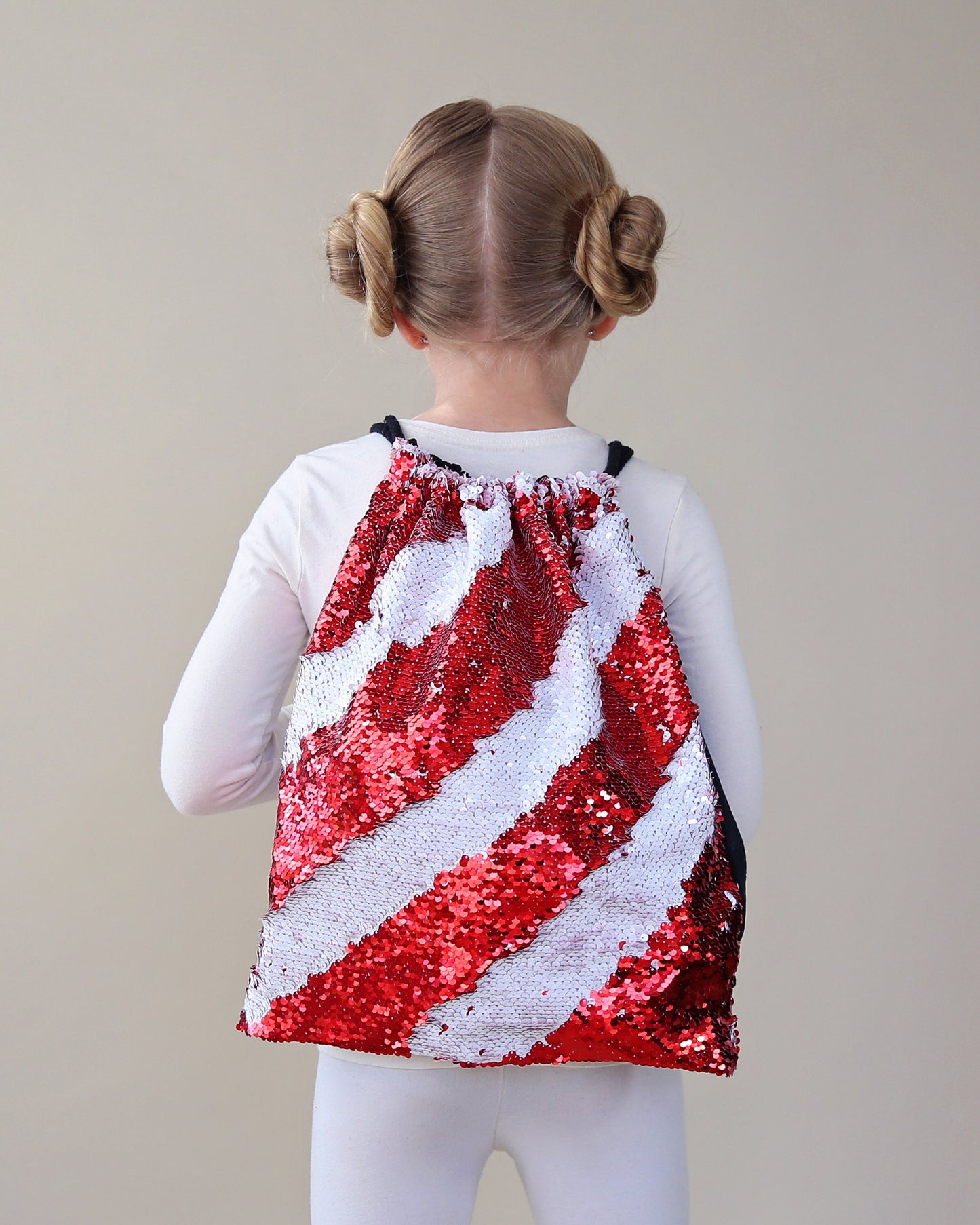 Red and White Sequin Backpack - Sequin Backpack - Sequin Bag - Reversible Sequin Backpack - Drawstring Flip Sequin Backpack - Sequin Bag