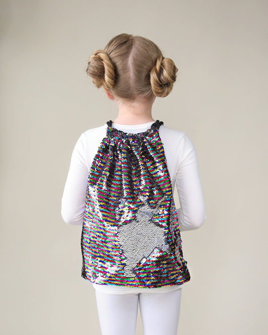 Rainbow Sequin Backpack - Sequin Backpack - Sequin Bag - Reversible Sequin Backpack - Drawstring Flip Sequin Backpack - Sequin Bag