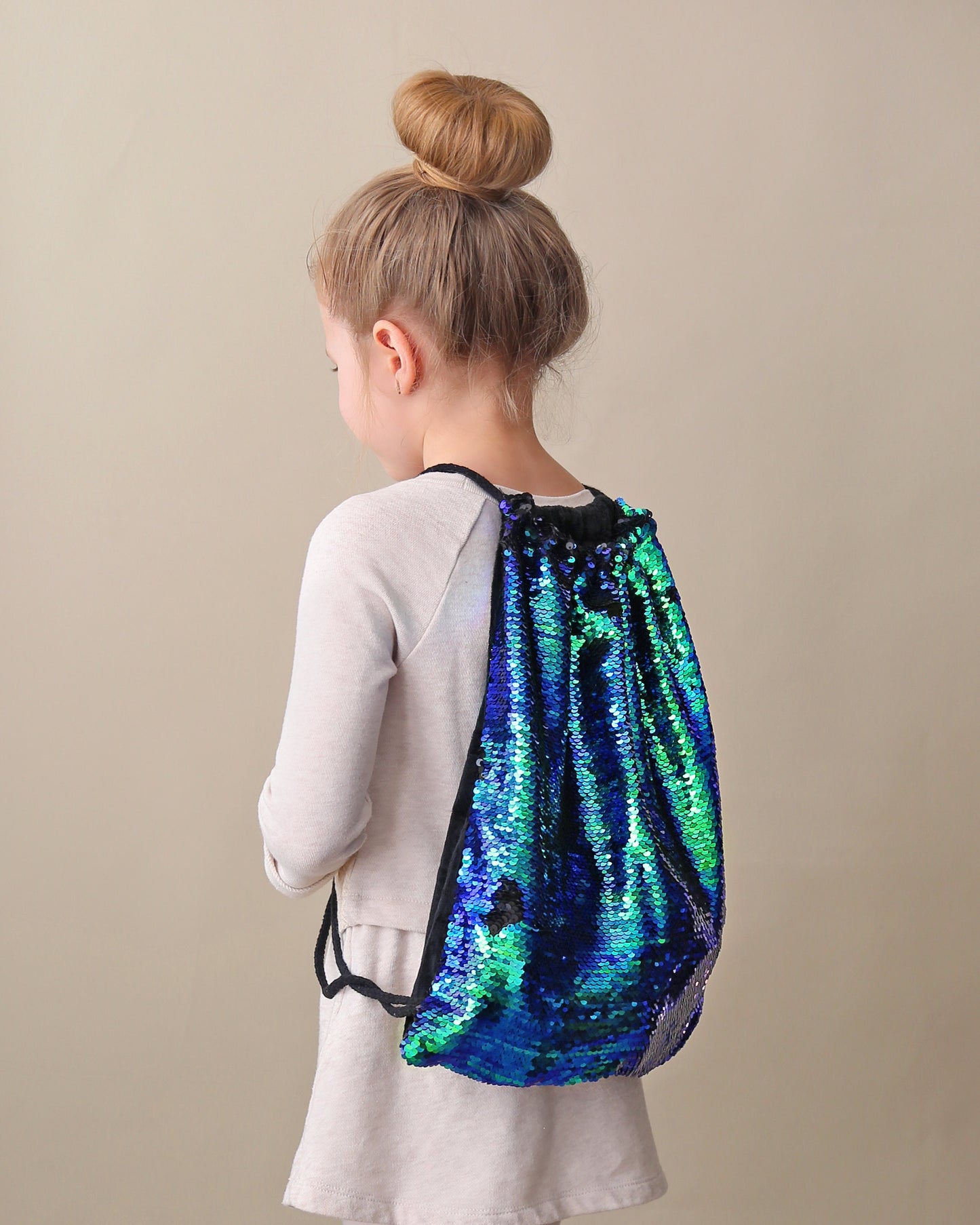 Green Sequin Backpack - Sequin Backpack - Sequin Bag - Reversible Sequin Backpack - Drawstring Flip Sequin Backpack - Sequin Bag