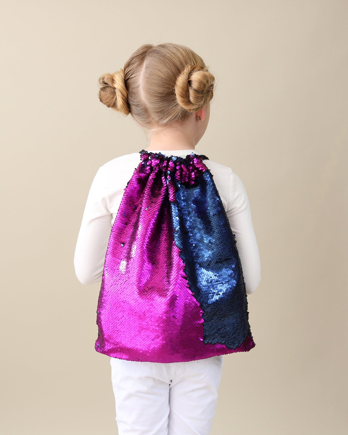 Navy and Hot Pink Sequin Backpack - Sequin Backpack - Sequin Bag - Reversible Sequin Backpack - Drawstring Flip Sequin Backpack - Sequin Bag