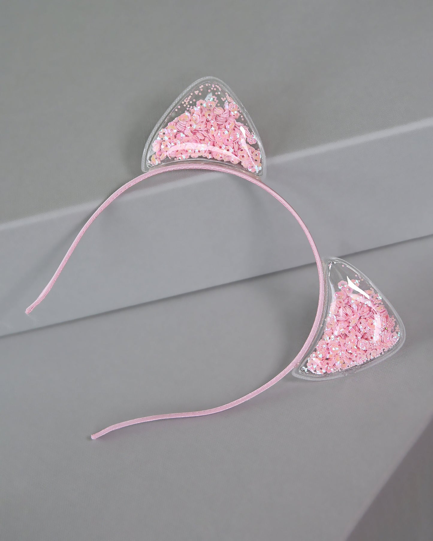 Pink Cat Ear Confetti Headband - Sequin Cat Headband -  Rainbow Cat Headband - Rainbow Reversible Sequins - Sequin Headband -Sequin Cat Ears