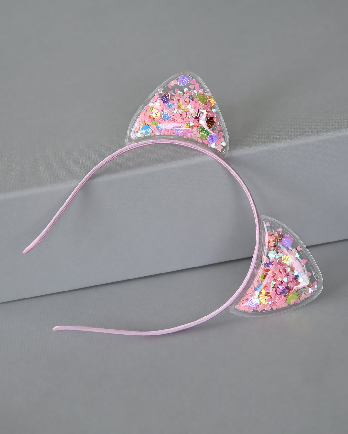 Rainbow Cat Ear Confetti Headband - Sequin Cat Headband -  Rainbow Cat Headband - Rainbow Reversible Sequins - Sequin Cat Ears