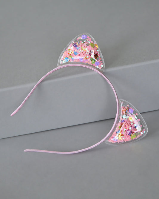 Rainbow Cat Ear Confetti Headband - Sequin Cat Headband - Rainbow Cat Headband - Rainbow Reversible Sequins - Sequin Cat Ears