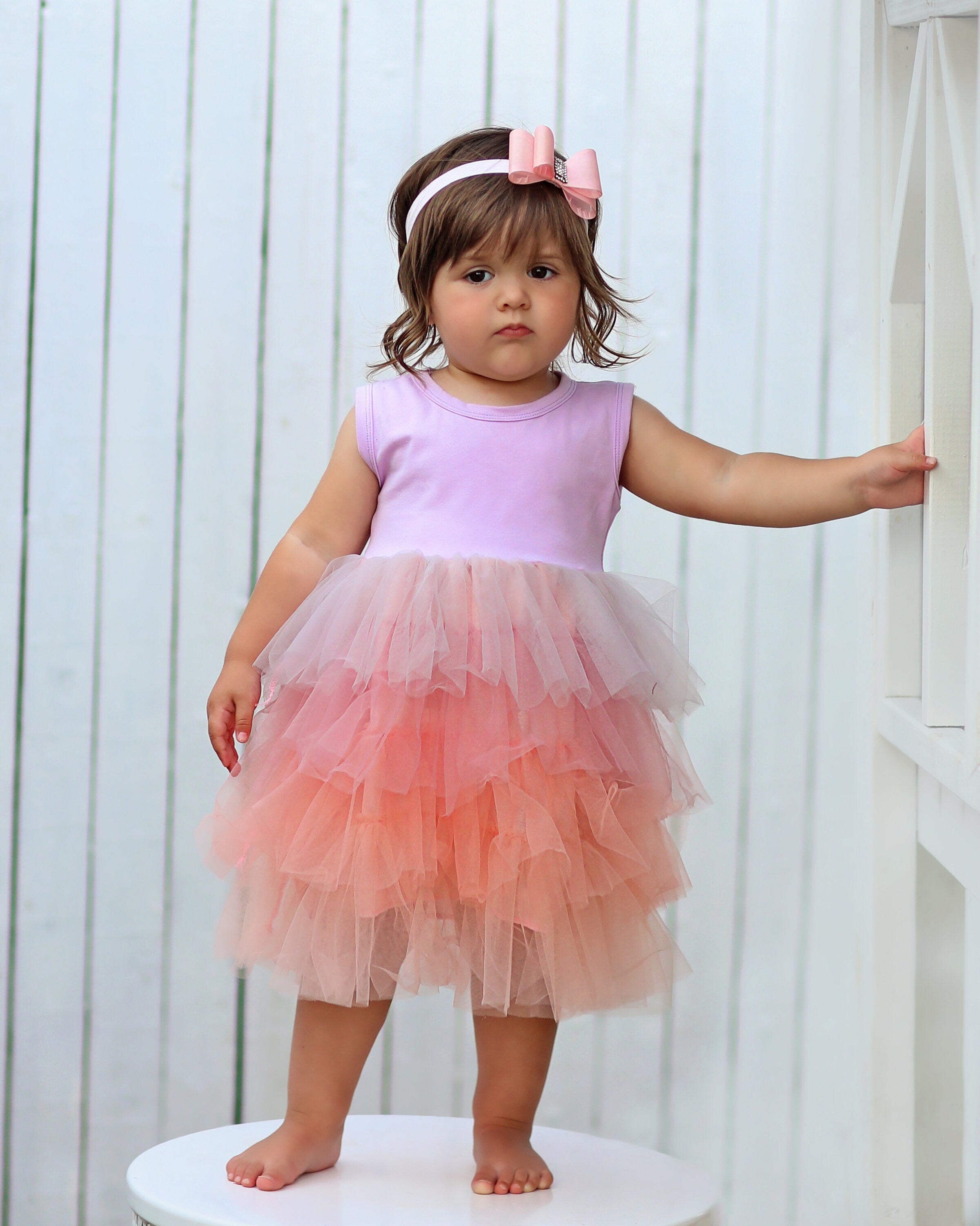 Tutu Dress in Pink and Lavender Ombre