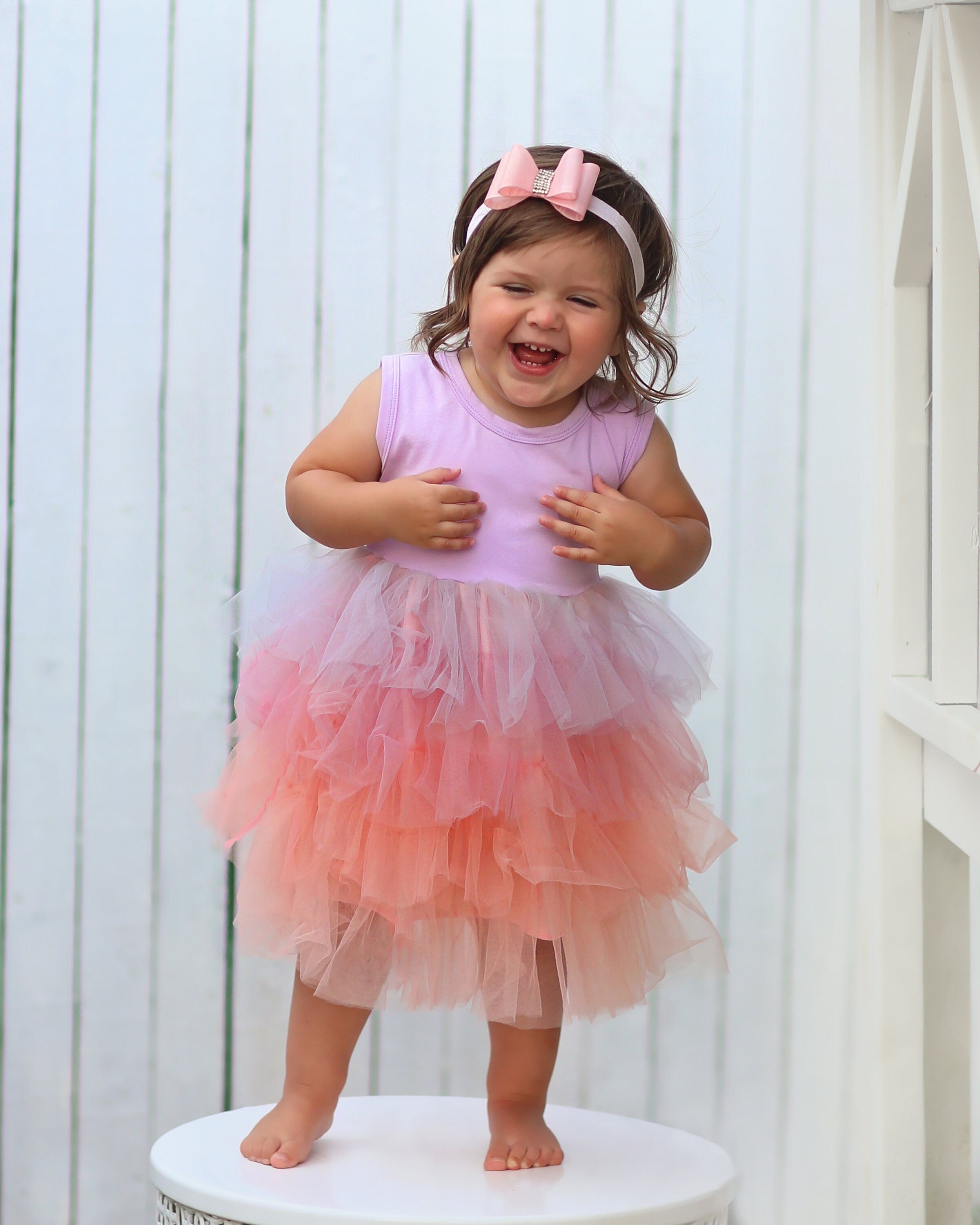 Tutu Dress in Pink and Lavender Ombre