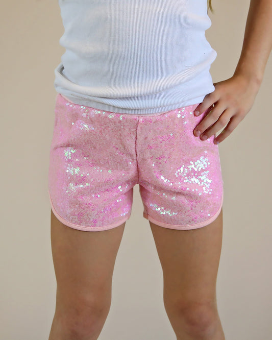 Sequin Shorts in Ballerina