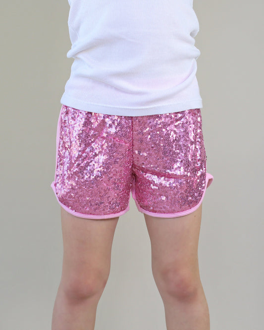 Sequin Shorts in Pink