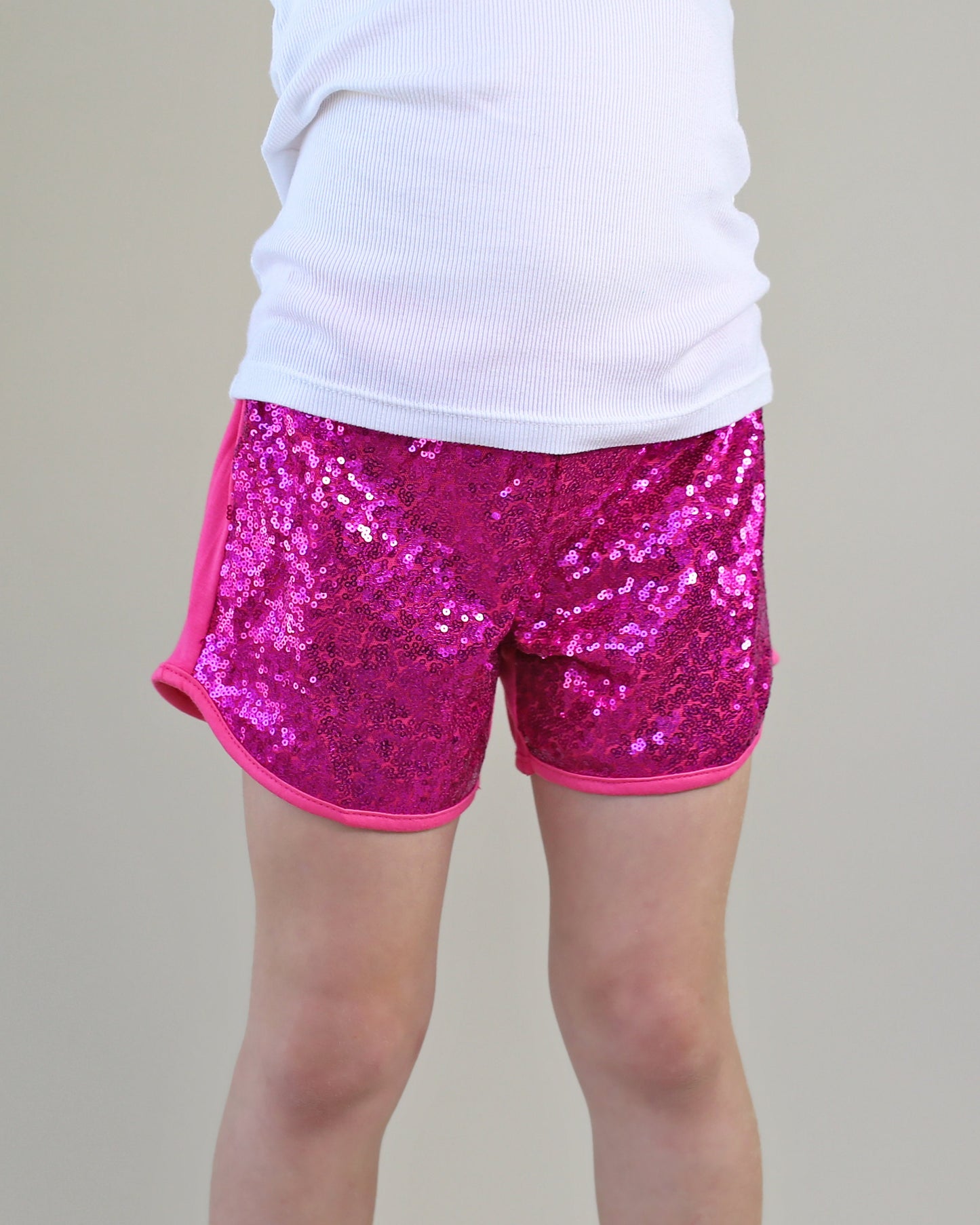 Sequin Shorts in Hot Pink