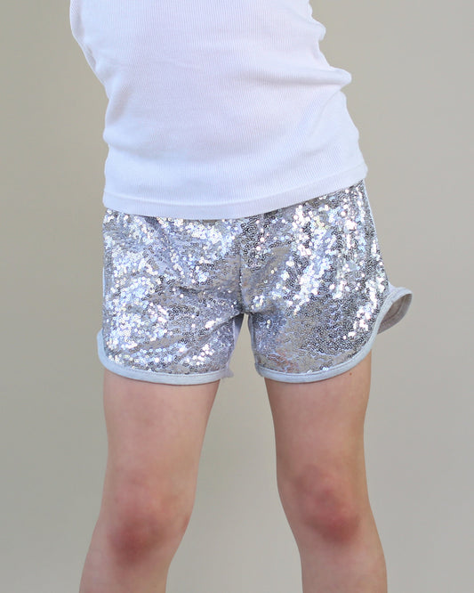 Sequin shorts in Silver