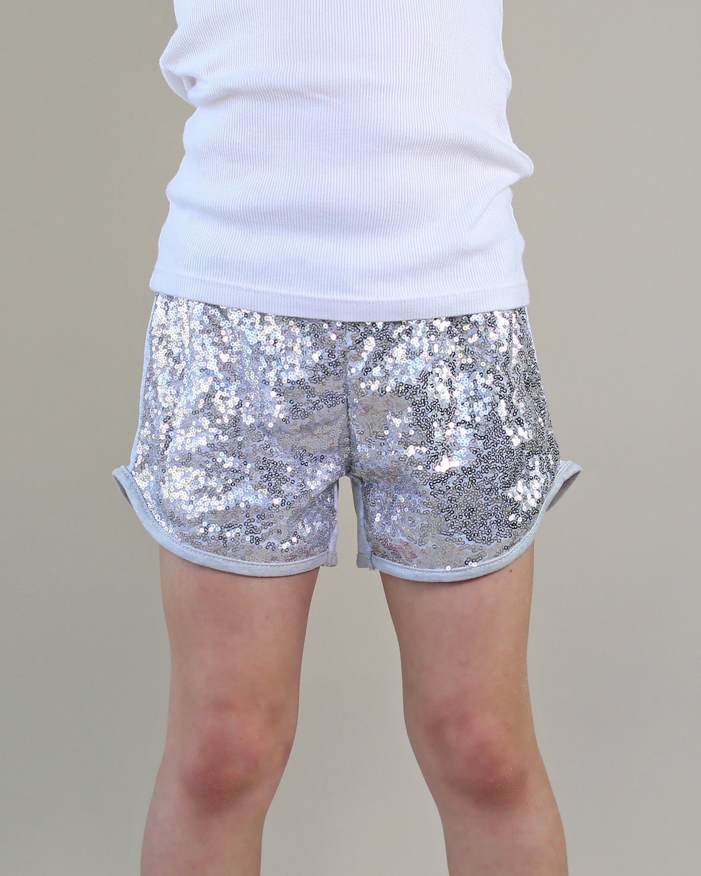 Sequin shorts in Silver