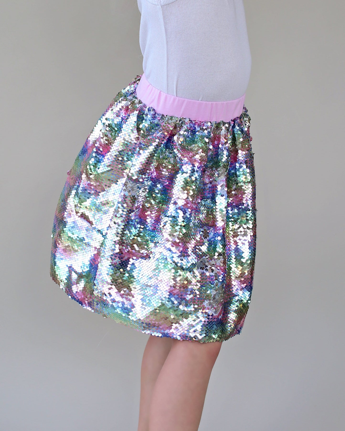 Pastel Rainbow Flip Bubble Skirt - Pastel Rainbow Skirt - Magic Sequin Rainbow Skirt - Birthday Skirt - Party Bubble Skirt - Twirly Skirt