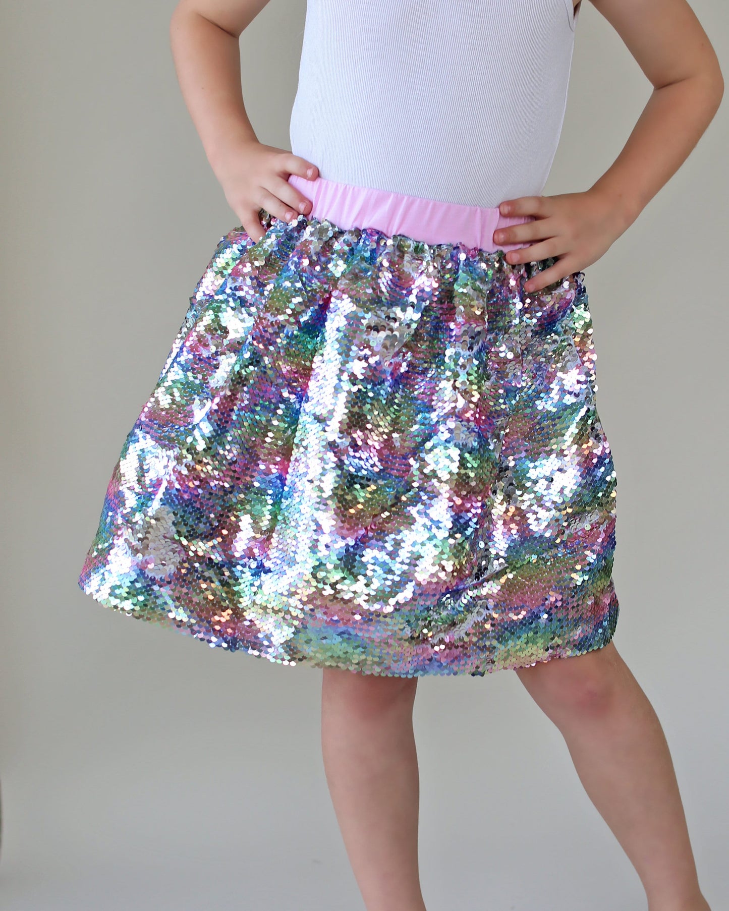 Pastel Rainbow Flip Bubble Skirt - Pastel Rainbow Skirt - Magic Sequin Rainbow Skirt - Birthday Skirt - Party Bubble Skirt - Twirly Skirt