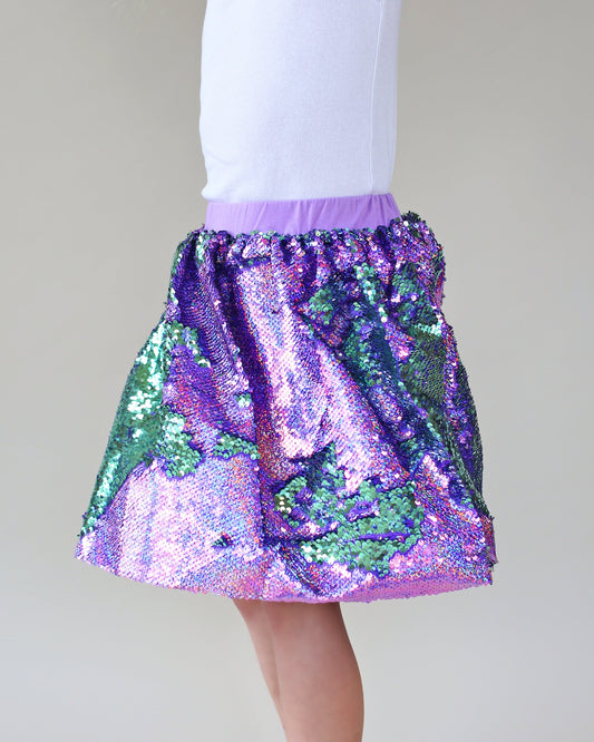 Mint and Lavender Flip Bubble Skirt - Lavender and Mint Skirt - Magic Sequin Skirt - Birthday Skirt - Party Bubble Skirt - Twirly Skirt