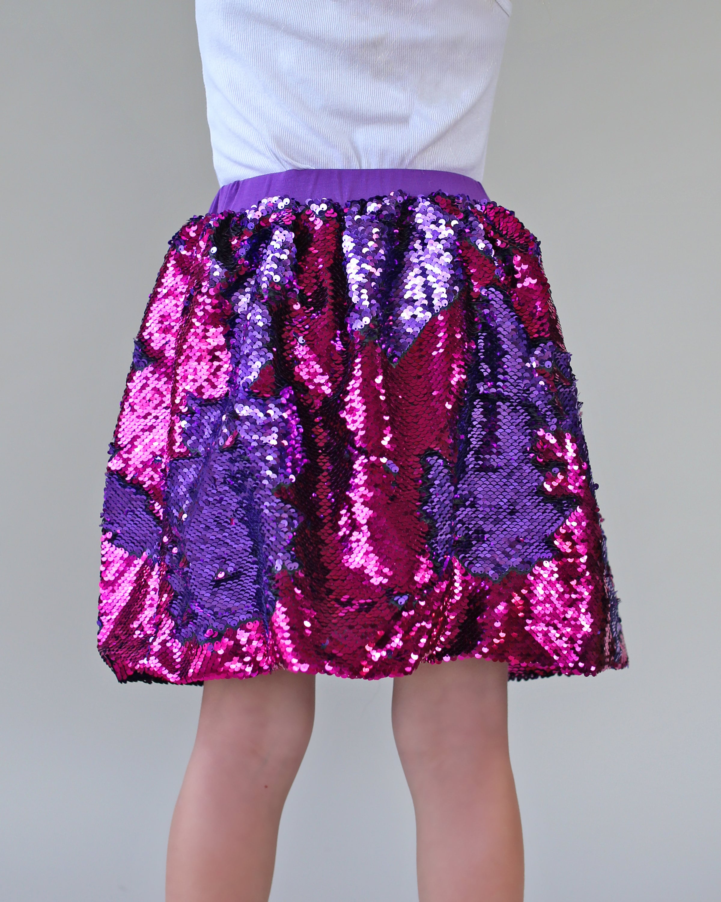 Purple and Hot Pink Flip Bubble Skirt - Hot Pink and Purple Skirt - Magic Sequin Skirt - Birthday Skirt - Party Bubble Skirt - Twirly Skirt