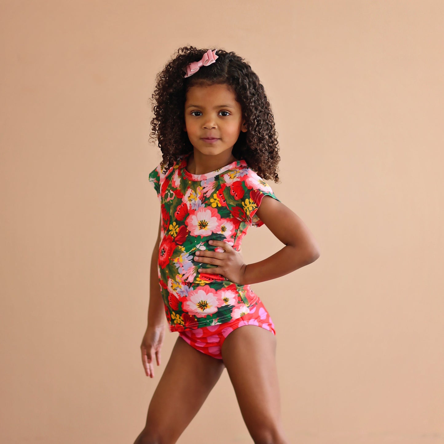 Floral Swimsuit - Rash Guard Swim Suit - Shirt Swim Suit - Floral Bathing Suit