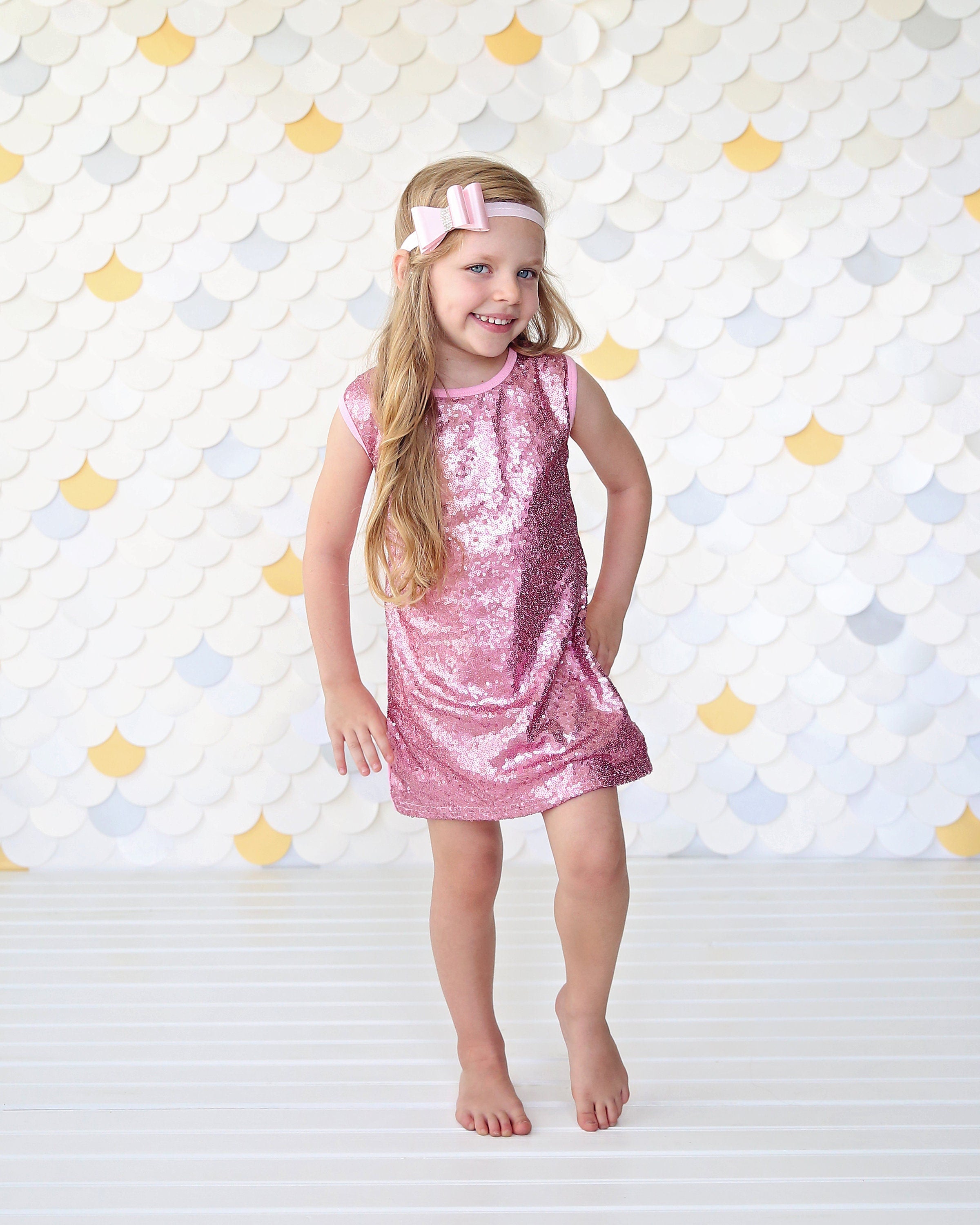 Girls Sequin Pink Tunic Dress - Pink Sequin Tunic -Sequin Shift Dress Whitney Elizabeth Girls Sequin Pink Tunic Dress - Pink Sequin Tunic -Sequin Shift Dress Whitney Elizabeth