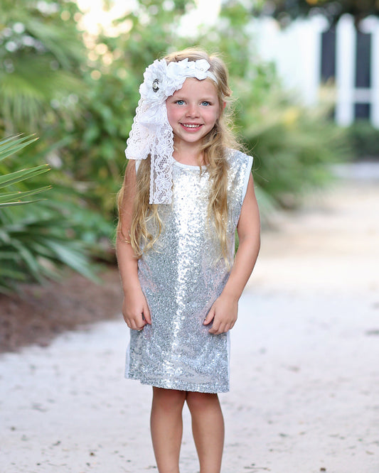 Silver Tank Sequin Dress - Silver Sequin Tunic -Sequin Shift Dress - Birthday Dress - Party Dress - Sequin Tank Dress -  Silver Dress