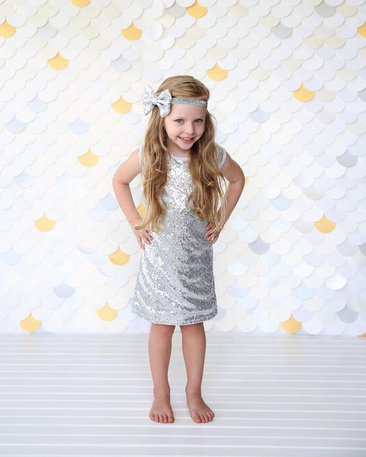 Silver Tank Sequin Dress - Silver Sequin Tunic -Sequin Shift Dress - Birthday Dress - Party Dress - Sequin Tank Dress - Silver Dress