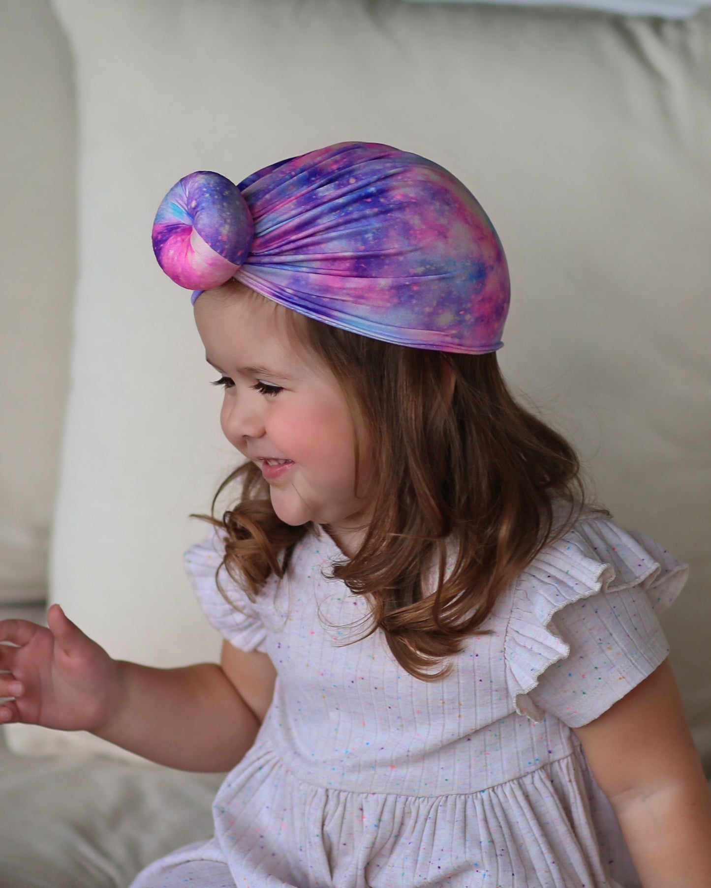 Purple Galaxy Turban - Baby Turban - Toddler Turban - Universe Turban - Baby knot turban - Baby Head Wrap - Knot Turban