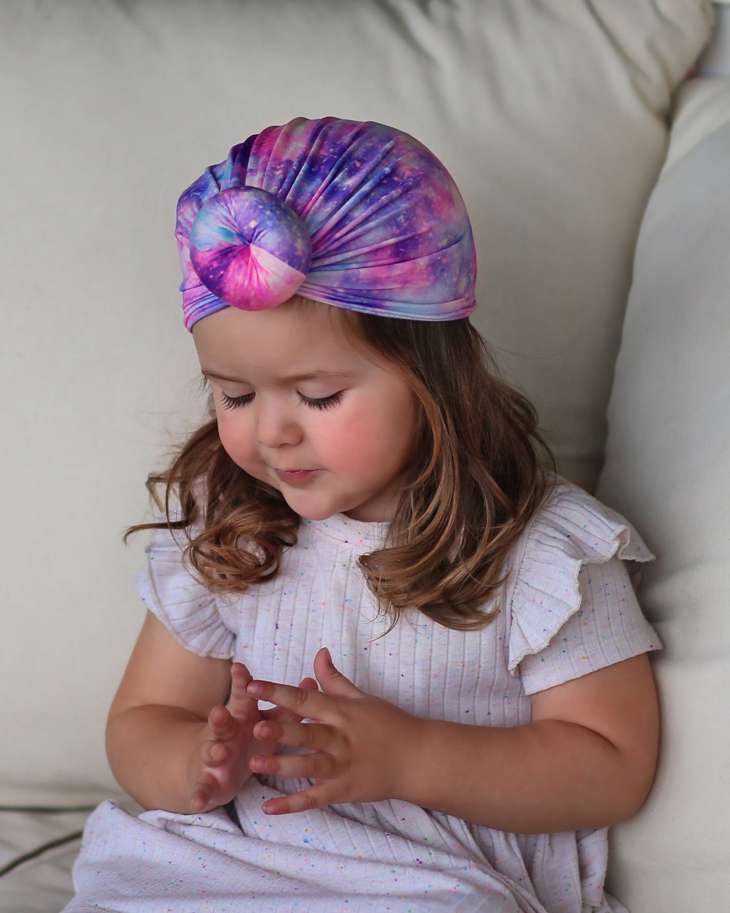 Purple Galaxy Turban - Baby Turban - Toddler Turban - Universe Turban - Baby knot turban - Baby Head Wrap - Knot Turban