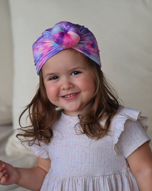 Purple Galaxy Turban - Baby Turban - Toddler Turban - Universe Turban - Baby knot turban - Baby Head Wrap - Knot Turban