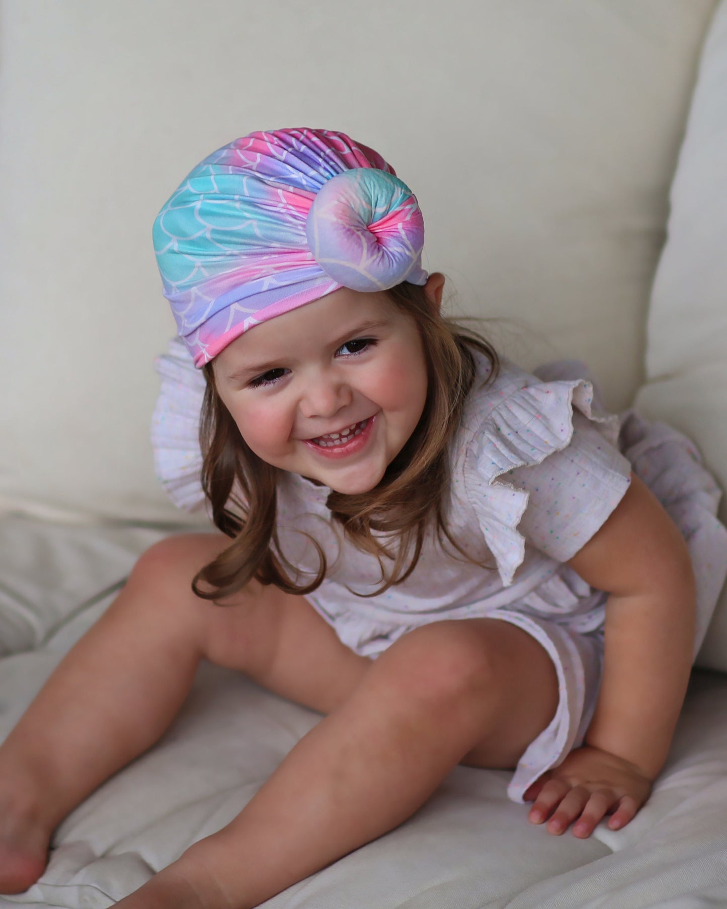 Mermaid Scale Turban - Baby Turban - Toddler Turban - Mermaid Turban - Baby knot turban - Baby Head Wrap - Knot Turban