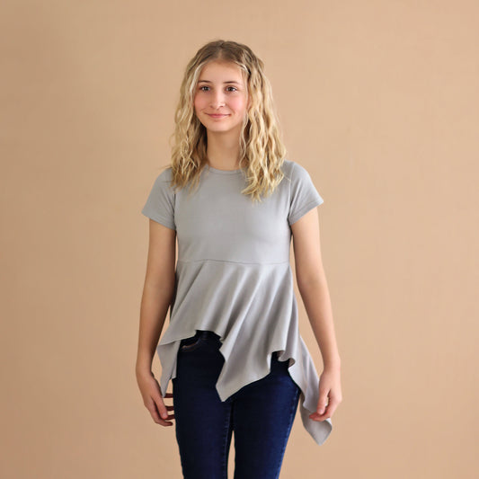 Gray Boho Shirt - Gray High Low Shirt - Gray Shirt - Gray Tunic Shirt