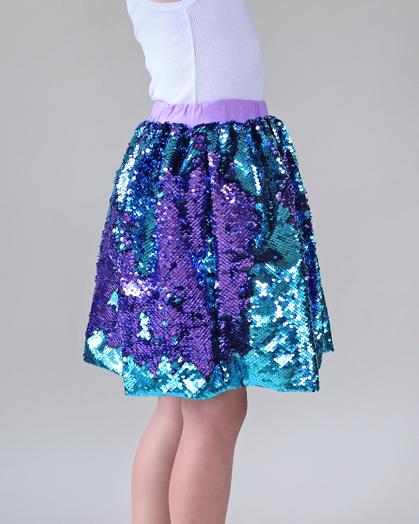 Aqua and Purple Flip Bubble Skirt - Aqua and Purple Skirt - Magic Sequin Skirt - Birthday Skirt - Party Bubble Skirt - Twirly Skirt