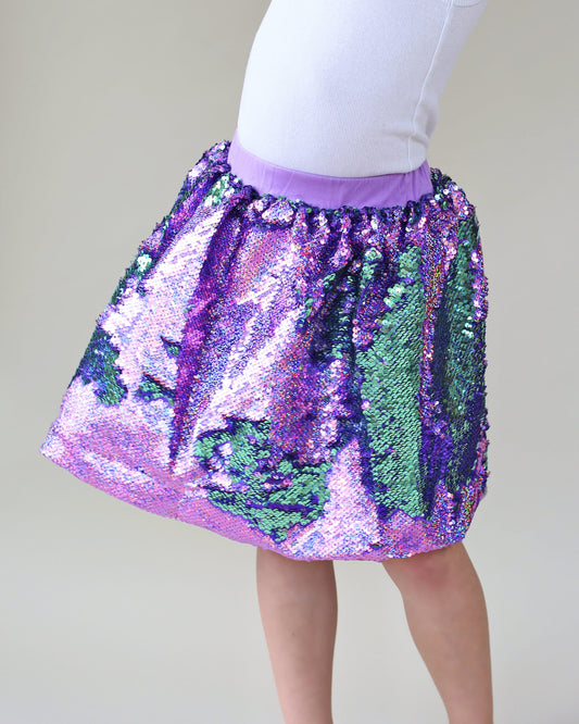 Mint and Lavender Flip Bubble Skirt - Lavender and Mint Skirt - Magic Sequin Skirt - Birthday Skirt - Party Bubble Skirt - Twirly Skirt