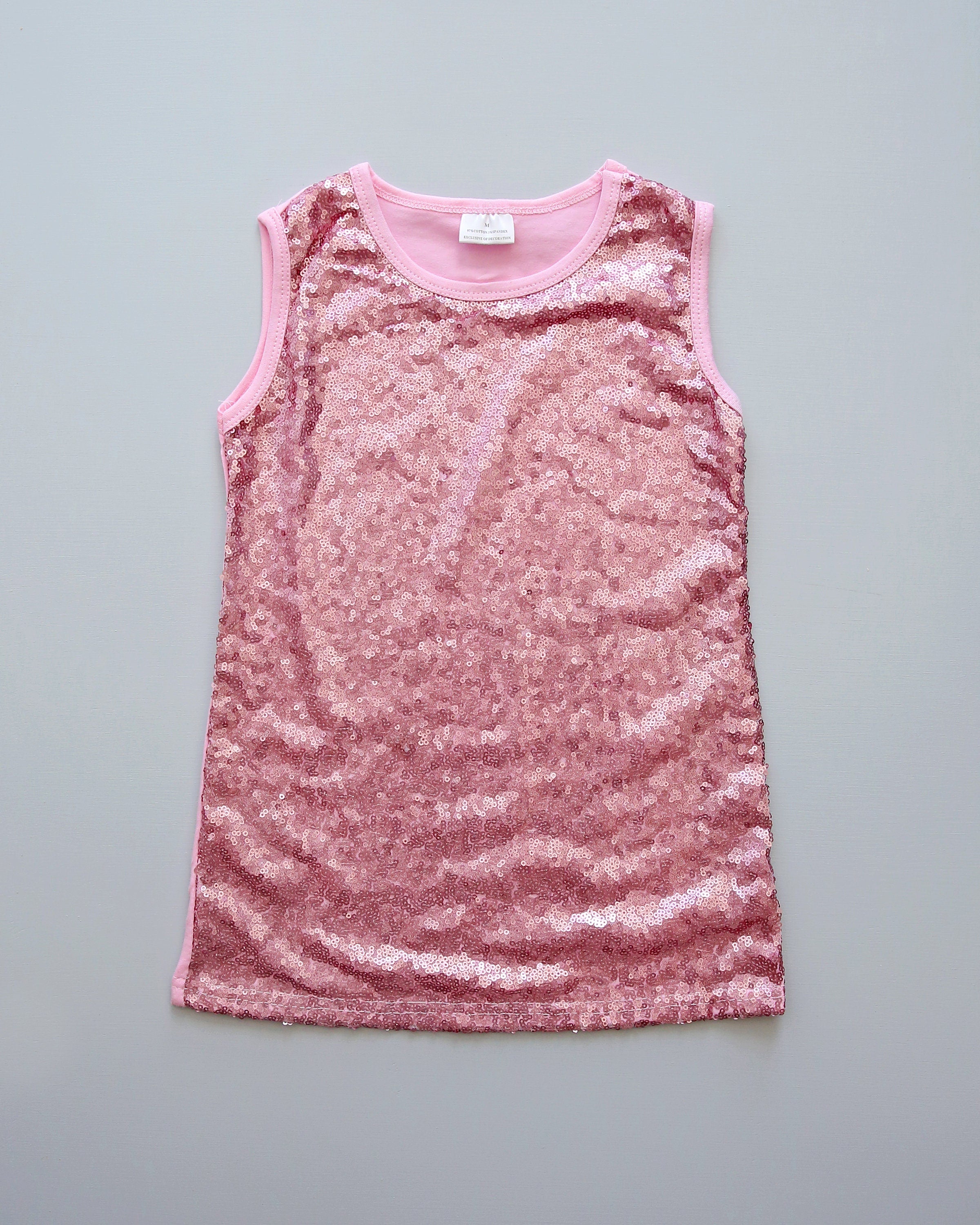 Girls Sequin Pink Tunic Dress - Pink Sequin Tunic -Sequin Shift Dress - Birthday Dress - Party Dress - Sequin Tank Dress -  Girls Pink Dress