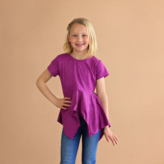 Plum Purple Boho Shirt - Plum High Low Shirt - Purple Blue Shirt - Purple Tunic Shirt