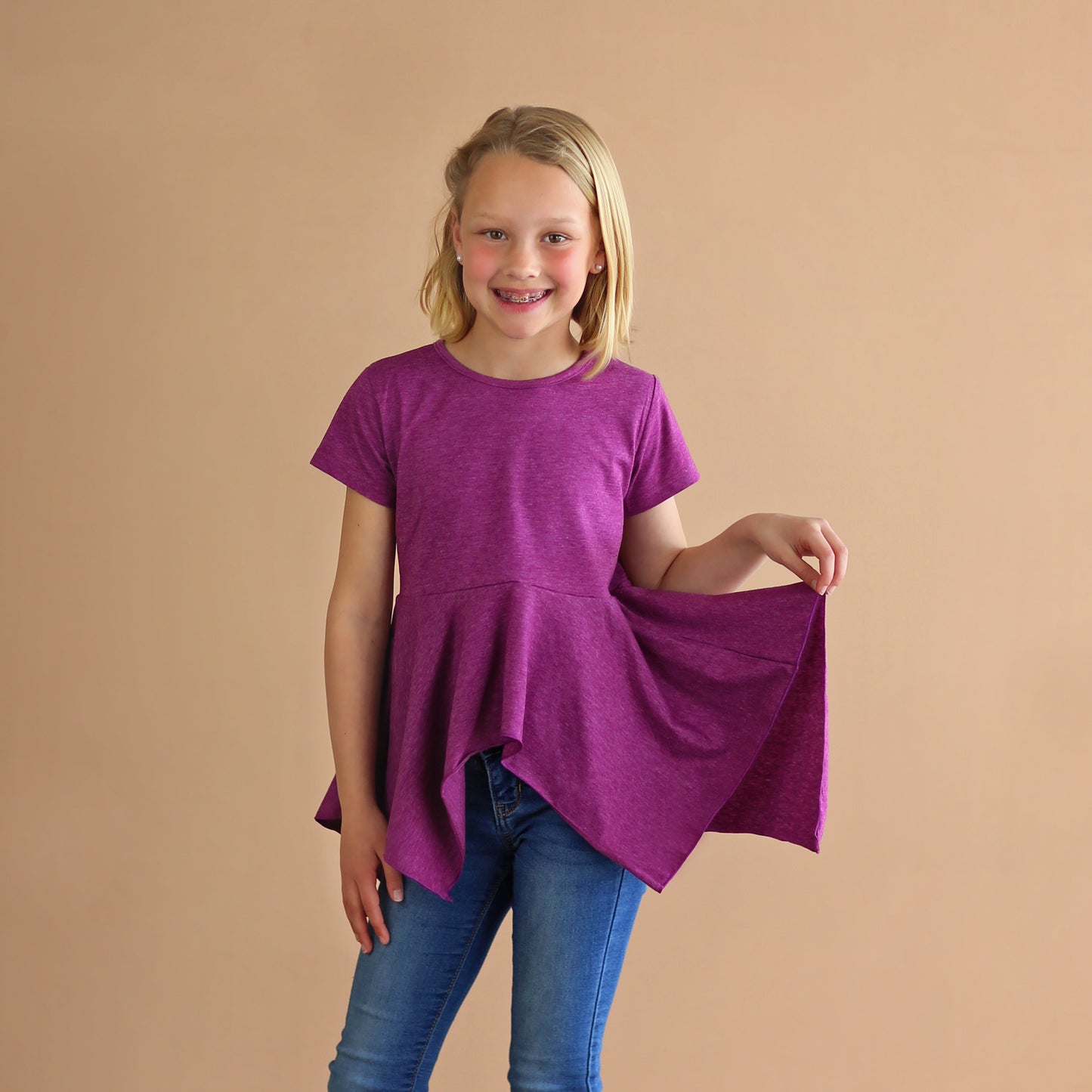 Plum Purple Boho Shirt - Plum High Low Shirt - Purple Blue Shirt - Purple Tunic Shirt