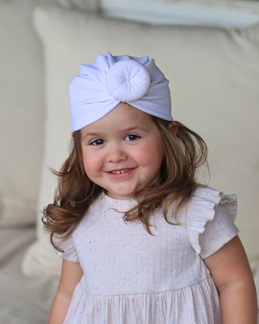 White Turban - Baby Turban - Toddler Turban - Mermaid Turban - Baby knot turban - Baby Head Wrap - Knot Turban