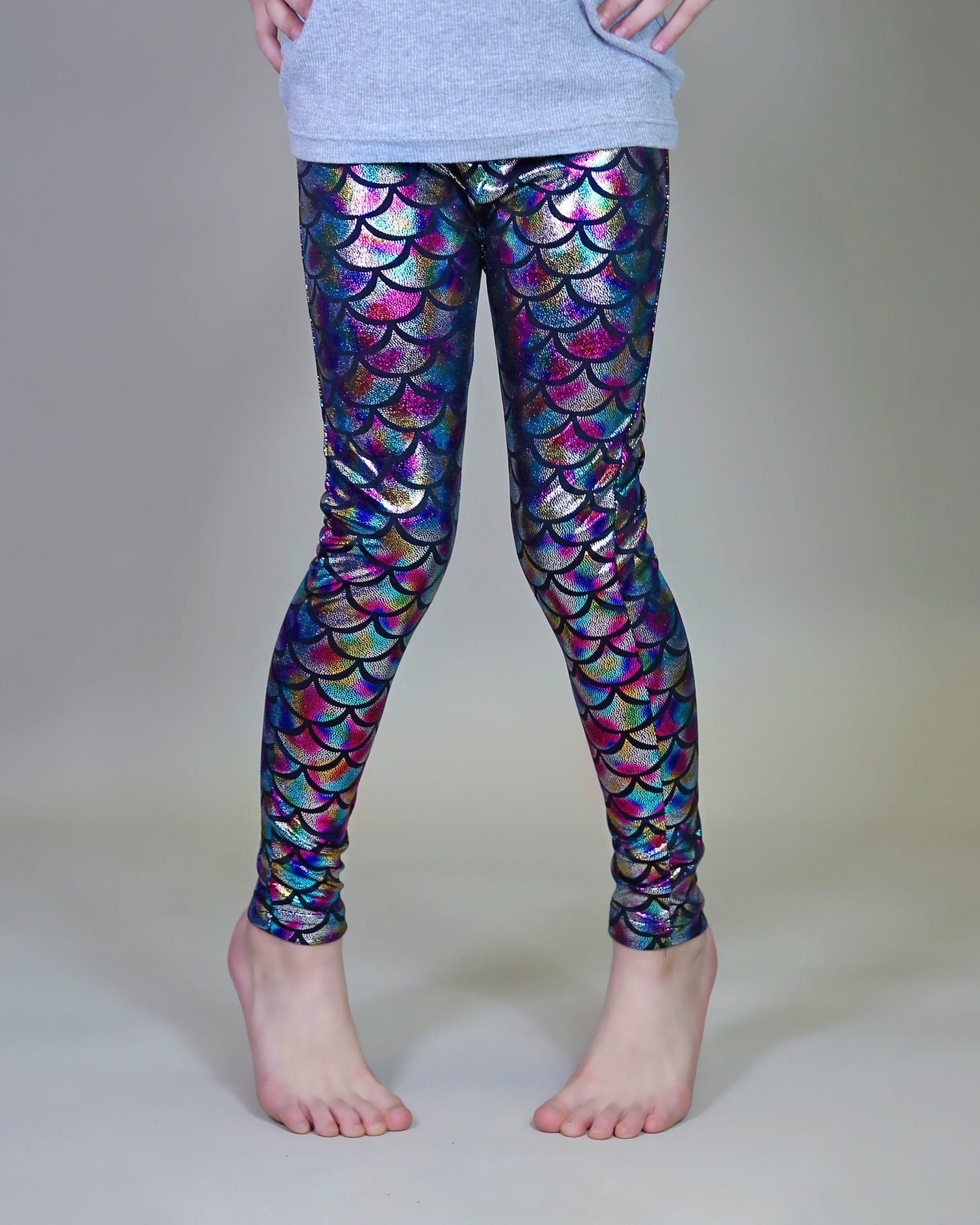 Metallic Leggings in Dark Mermaid