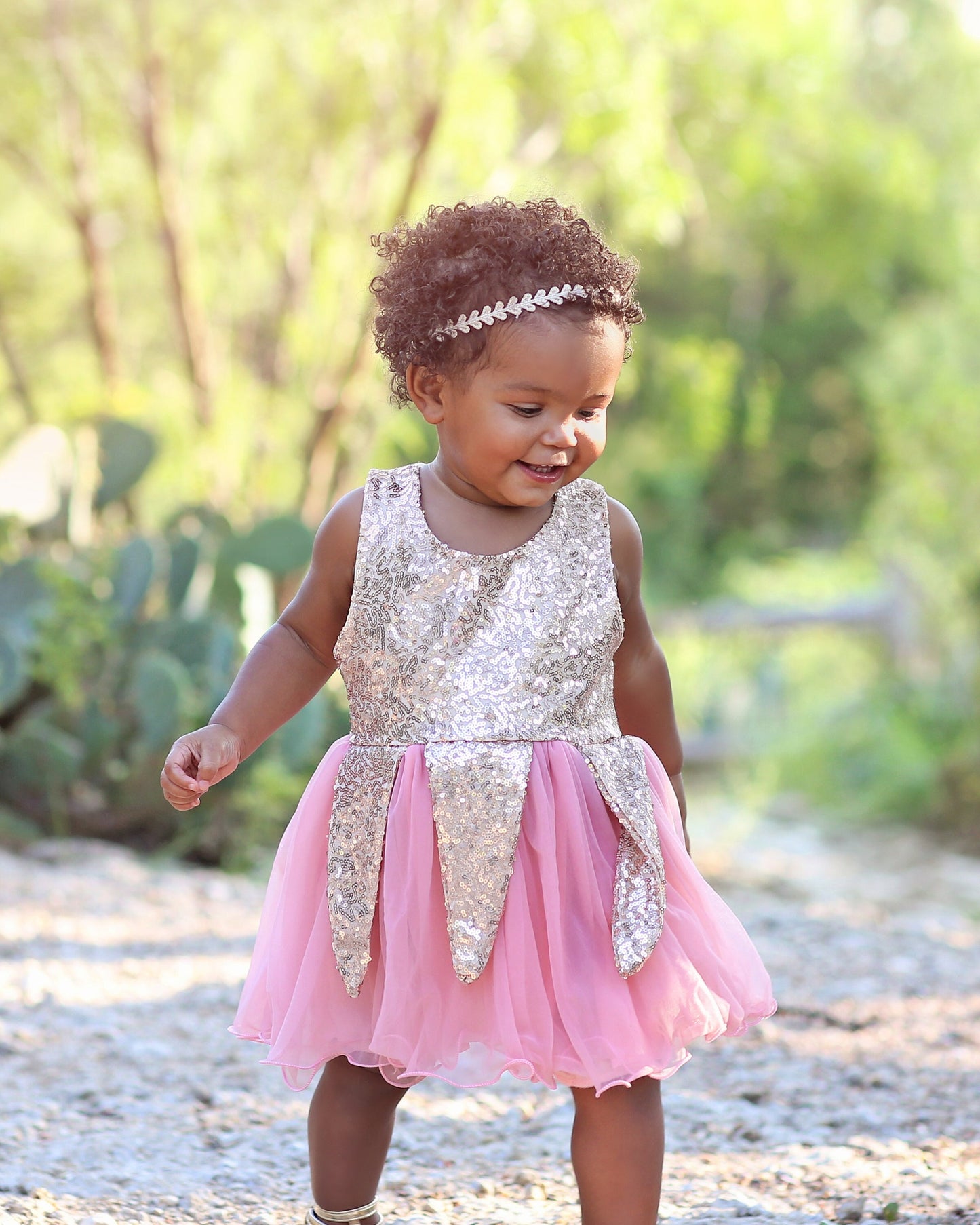 Sequin Tutu Dress in Rose and Gold