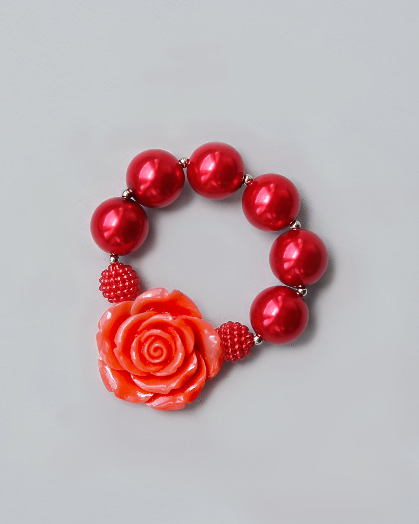 Beaded Rose Bracelet - Bead Bracelet - Stretch Bracelet - Rose Bracelet - Flower Bracelet - Birthday gift for girl - Girls Gift