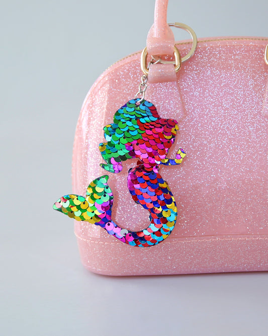 Mermaid Keychain - Mermaid Sequin Keychain -  Mermaid Rainbow Sequin Keychain - Mermaid Keychain - Rainbow Mermaid - Keychain Gift - Gift