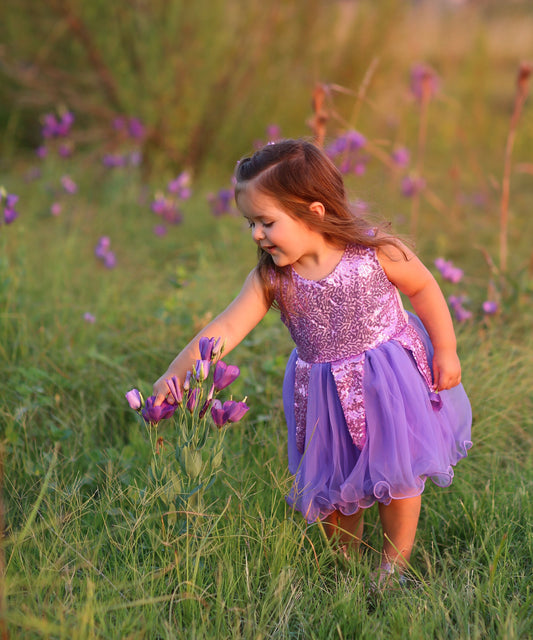 Sequin Tutu Dress in Lavender