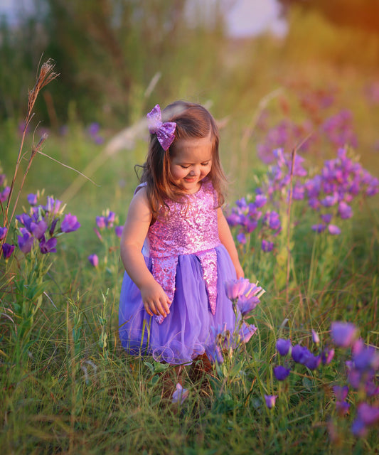 Sequin Tutu Dress in Lavender
