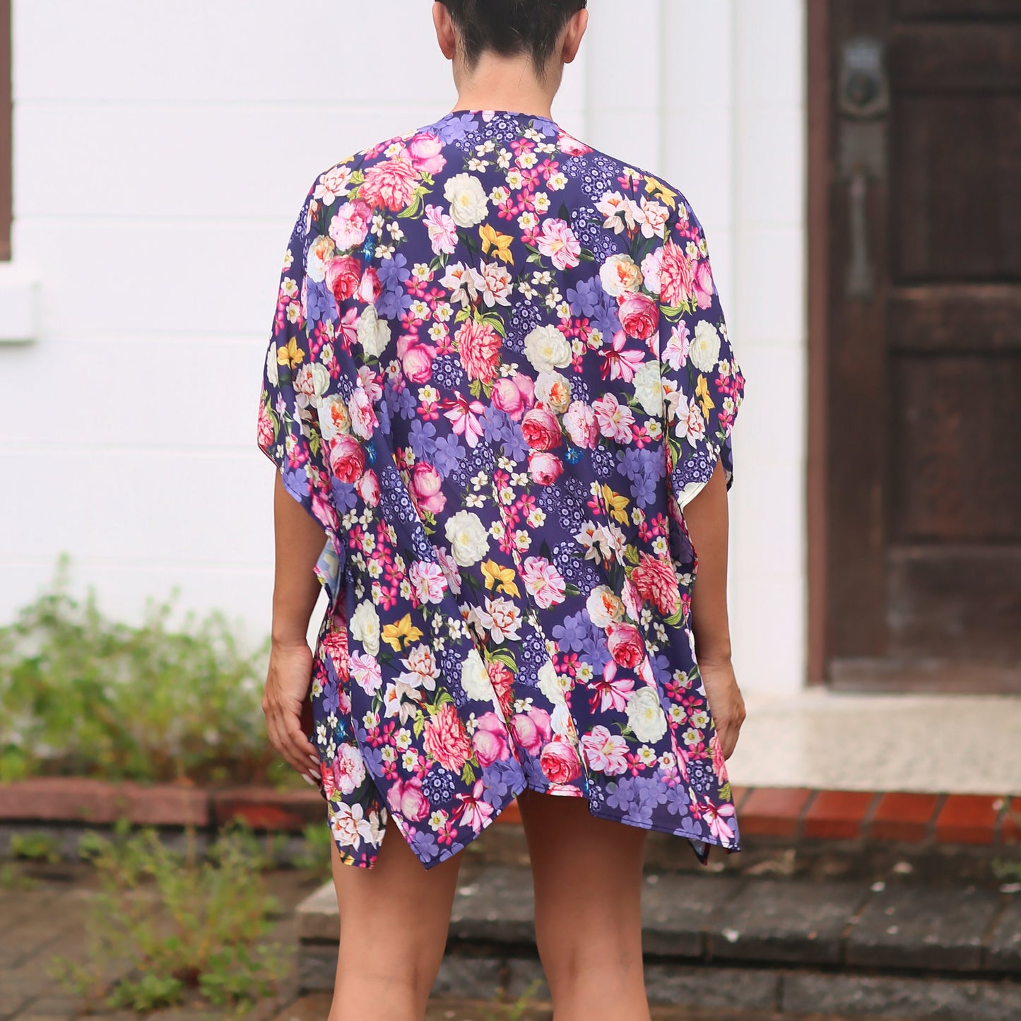 Purple Roses Kimono- kimono, open flower shirt, boho kimono, kimono shirt, girls kimono, jacket, cardigan, beach cover up, oversized shirt